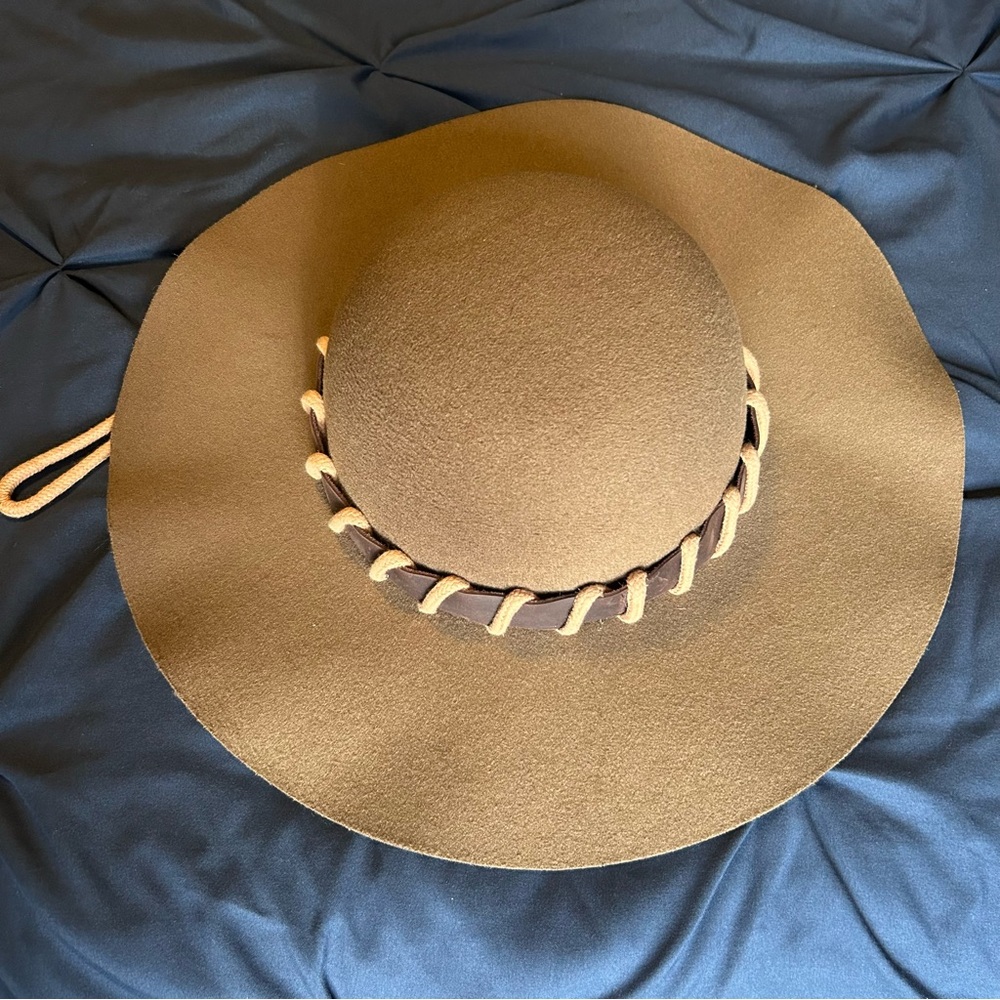 EARTHBOUND Tan Braided Wide-Brim Hat